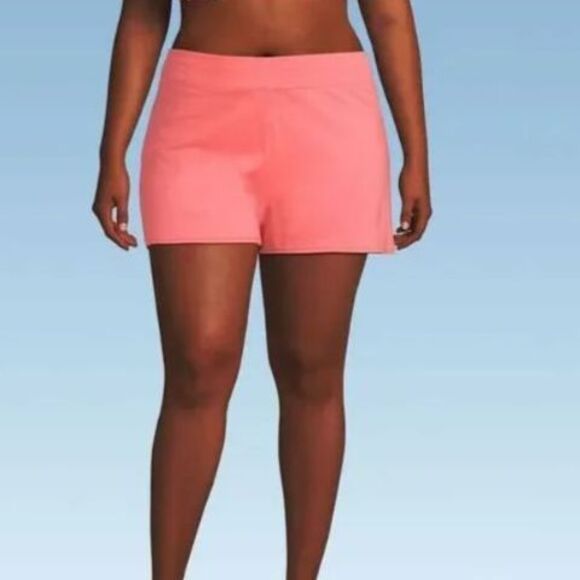 lands end 18 swimsuit tankini top & bottom board shorts with panty wood lily - Picture 4 of 5